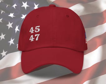 Trump 45 47 Minimal Trump Hat American Flag Hat Trump 45 47 Hat Trump Baseball Cap Men Hat Trump Womens Hat Trump 2024 Hat MAGA Hat