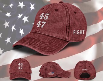 45 47 Bordado Trump nas costas Chapéu de voo Chapéu de bandeira Chapéu do presidente Trump Chapéu americano Maga Trump Merch Maga 2024 Chapéu Trump ajustado