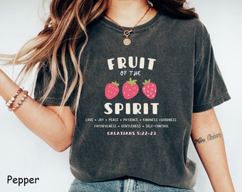Fruit of the Spirit Comfort Colors Shirt, Bible Verse Christian Shirt, Jesus Shirt, Christian Apparel, Faith Shirt