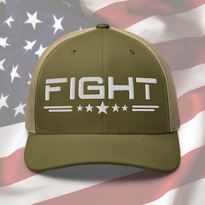 Fight Hat Pro America Trucker Hat Patriotic Trump Hat MAGA Hat 2024 Trump Merch Make America Great Trump Merchandise