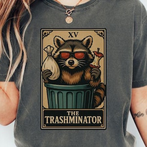 Camiseta de mapache, regalos de mapache, camiseta de mapache, camiseta de mapache, camiseta de tarot, camiseta de tarot, camiseta con estampado de mapache, camiseta de meme de animal, ropa estética