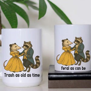 Raccoon Gifts, Raccoon Mug, Gifts For Raccoon Lovers, Funny Raccoon Themed Gift, Retro Raccoon Mug, Raccoon Illustration, Trash Panda Lover