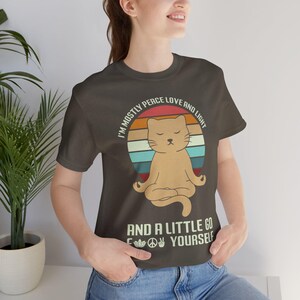 Funny Yoga Cat Unisex Tee Shirt, Workout Cat Lover Gift,Yoga Cat Graphic T-Shirt, Witty Quote Shirt, Yoga Lover Tee, Cat Mom Shirt,Yoga Gift