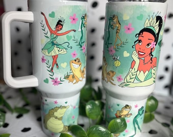 Tiana 40oz Tumbler| Tumbler with Handle| Quencher| sublimation|