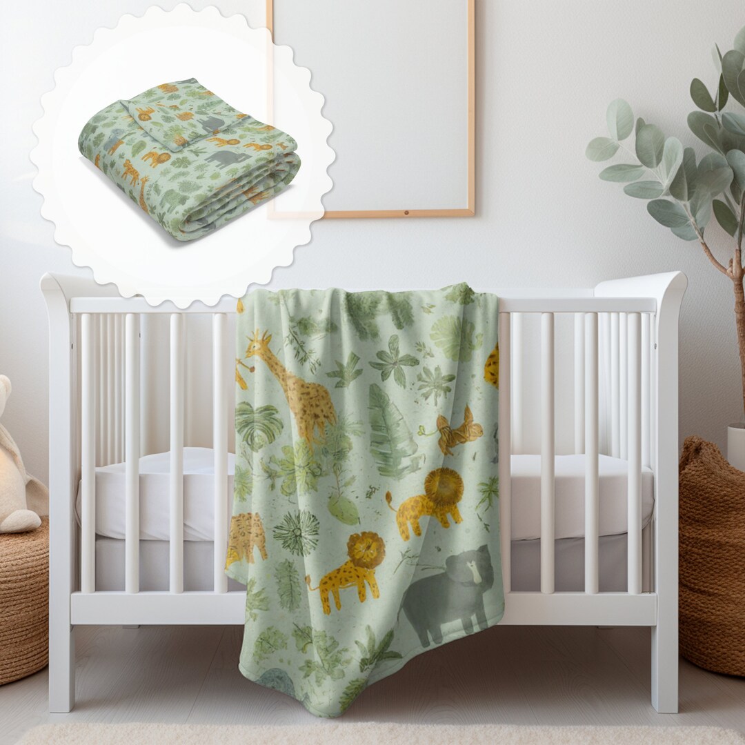 Jungle Nursery Bedding, Jungle Animals Blanket, Jungle Blanket, Jungle