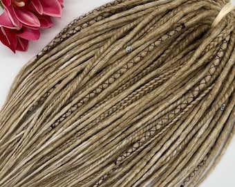 Mix Blonde dreads and braids | Double and Single ended dreadlocks| DE & SE dread | Dreadlock extensions | Handmade Synthetic  Blonde Dreads