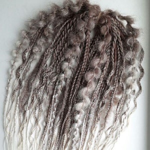 Ombre Synthetic Dreadlocks: Brown to Blonde to White Hair Braids