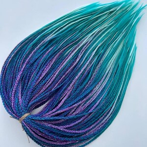 Blue and Purple to Turquoise hair braids, Synthetic ombre hair braids extensions, Double and Single ended, DE and SE ombre braids extension
