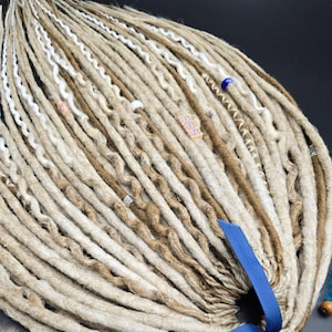 Ombre Synthetic Dreadlocks Extensions: Brown Beige to White Boho Dreads