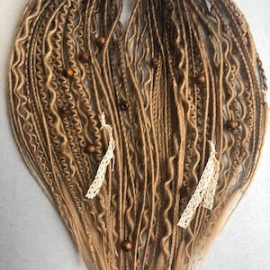 Synthetic ombre dreadlocks | Brown dreads | Double and Single ended | DE & SE Handmade dread | Dreadlock extensions | Mix of different style
