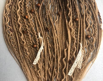 Ombre Brown Synthetic Dreadlocks: DE/SE Handmade Extensions