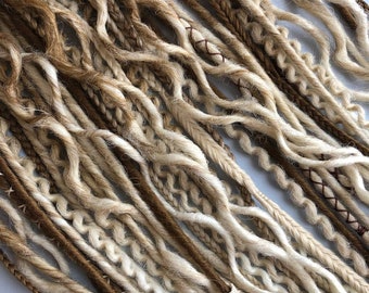 Synthetic ombre dreadlocks | Beige dreads | Double and Single ended | DE and SE Handmade dreads | Dreadlocks extensions | Natural look locs