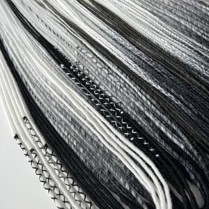 Synthetic dreadlocks and braids | Ombre Dreads extensions | White and Black dreadlock | Double & Single ended | Handmade DE and SE dread
