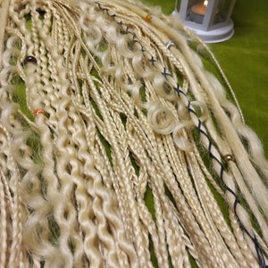 Synthetic mix dreadlocks and braids | Blonde dreads mix | Double and Single ended | DE and SE Handmade dread extensions | Viking dreadlock
