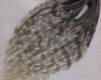 Ombre Ash Brown to Blonde Curly Dreadlock Extensions: Boho Braided DE/SE Synthetic Dreads