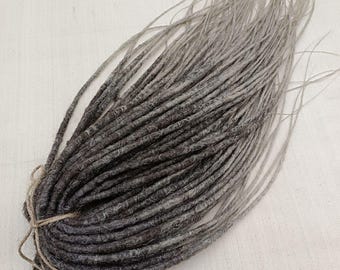 Ombre Gray Synthetic Dreadlock Extensions: DE/SE Handmade Dreads