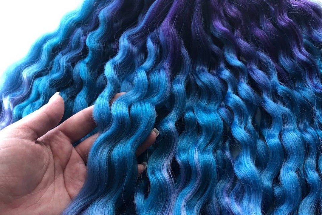Synthetic Curly Dreadlocks Ombre Dreads Purple to Blue to Light Violet ...