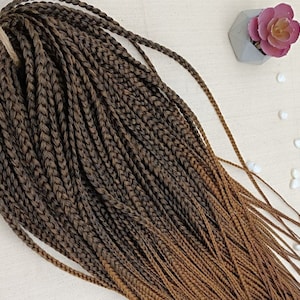 Synthetic brown hair braids | Double and Single ended braids| DE and SE Handmade braids | Ombre hair braids| Natural look Synthetic locs