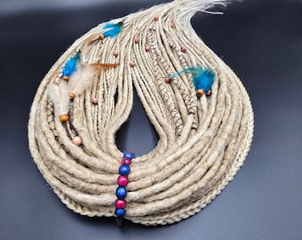Beige Synthetic Dreadlocks Extensions: DE/SE Viking Braids