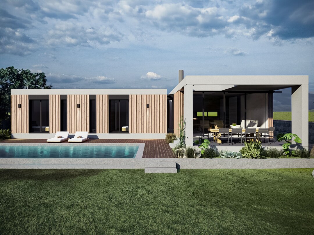 Picture of Modern Minimalist Single Family Home Plans 2 Bedrooms 2 Baths 1620 SQ ...