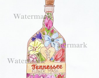 Tennessee Flower Mash Digital Art Download Printable