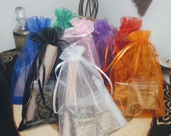 Kit de suministros para rituales de hechizos con velas: suministros para rituales, hierbas, cristales e incienso