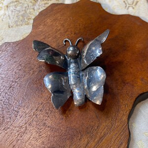 Vintage Sterling Silver Butterfly Brooch
