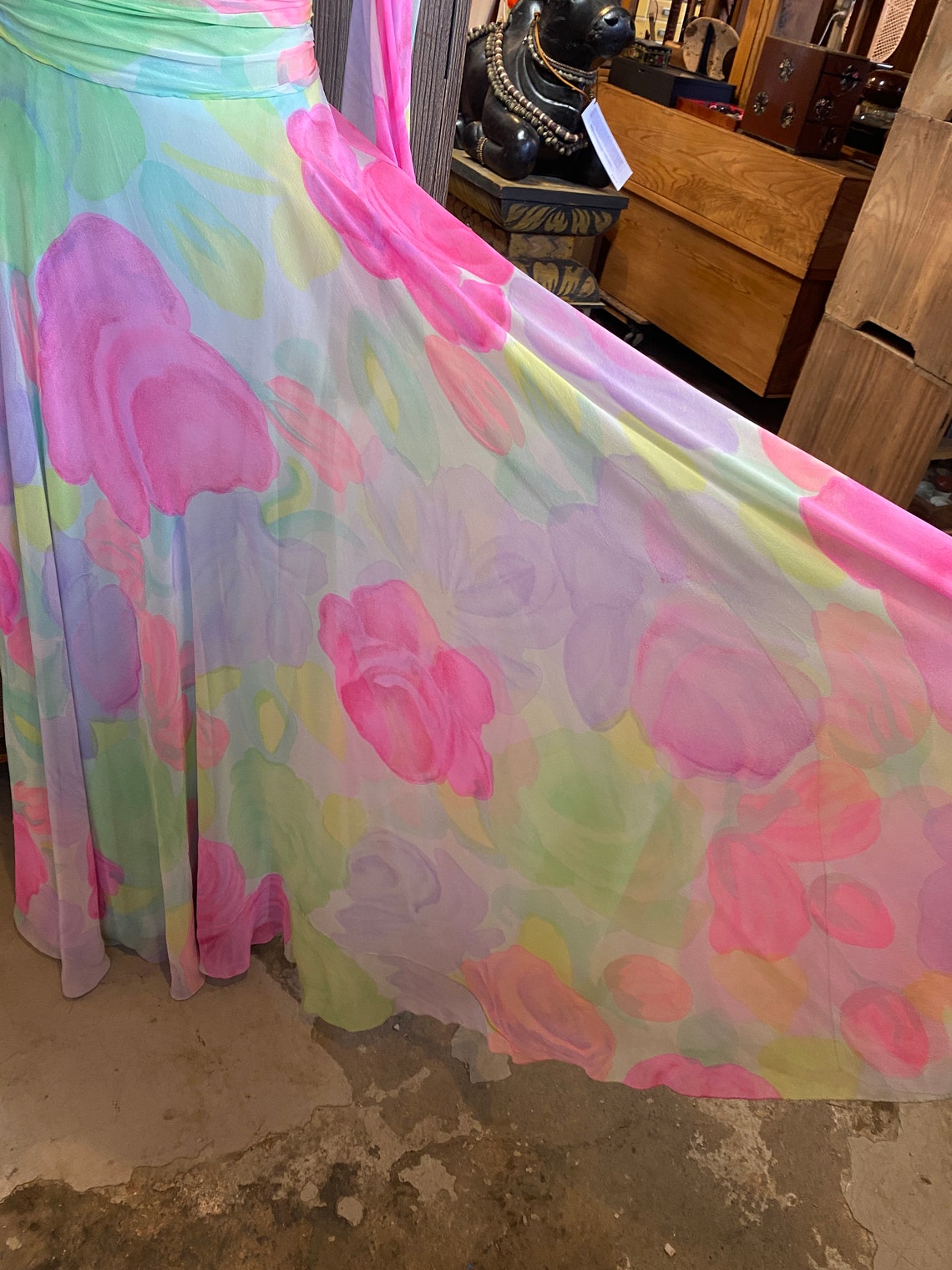 Pastel Floral Flow Gown Set