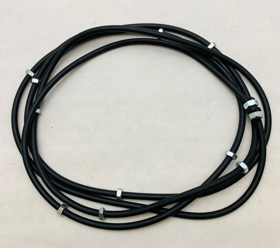Italian Rosanna Contadini Black "Neo" Neoprene Rubber Necklace