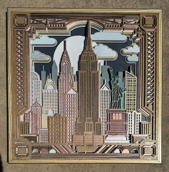 Limited Edition Custom Design Art Deco Style New York City 3D