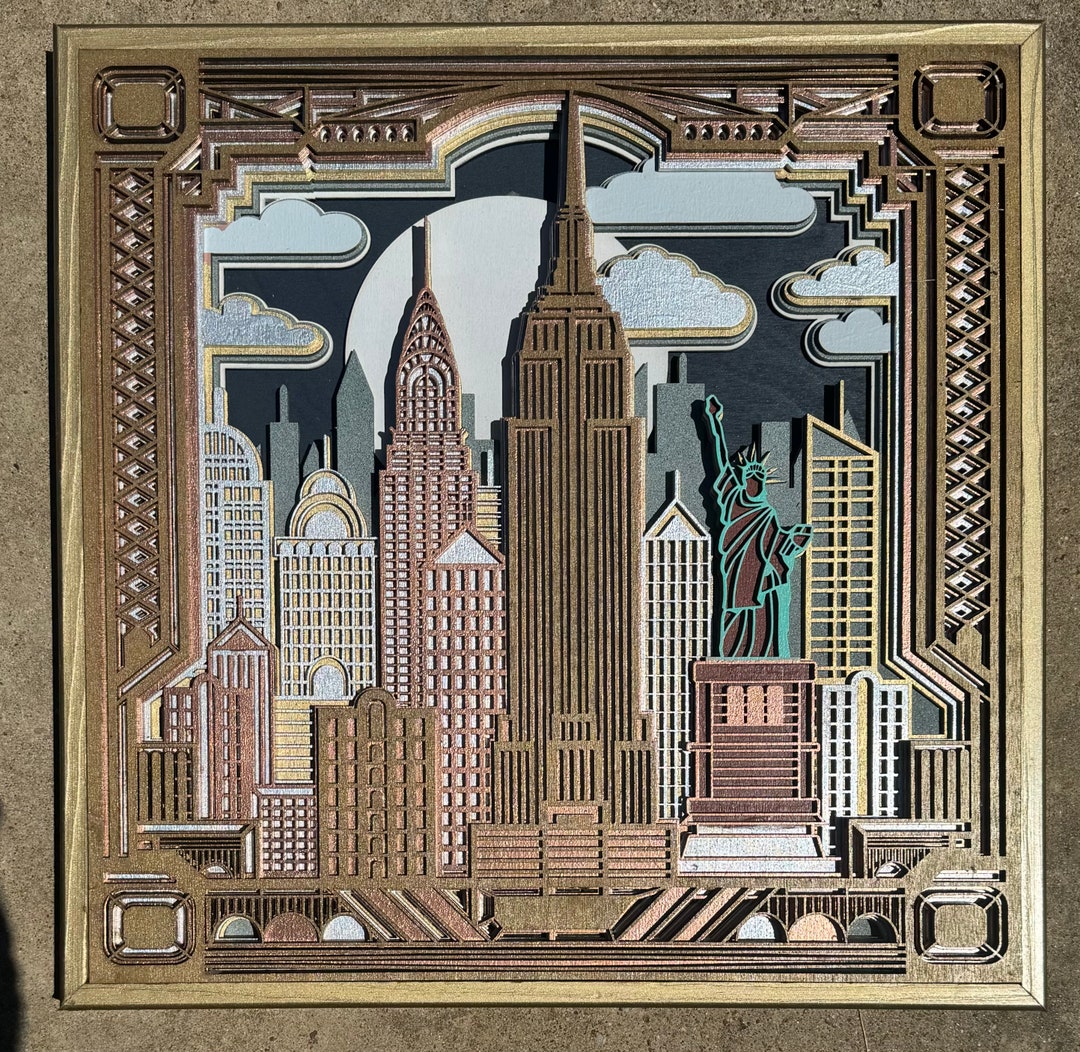 【週末セール】【3Dアート】NEW YORK - EAST  New York Skyscraper - Beginner Level Paper Model Building