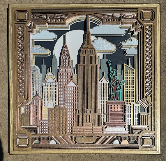 Limited Edition Custom Design Art Deco Style New York City 3D