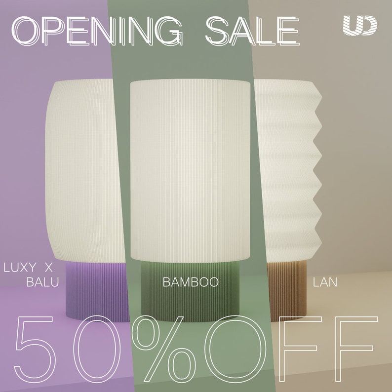 Opening Sale BAMBOO X LUXY the minimal smart table lamp, Tuya Smart Bulb included, 3d printed lamp, Original Design, Sustainable Product image 6