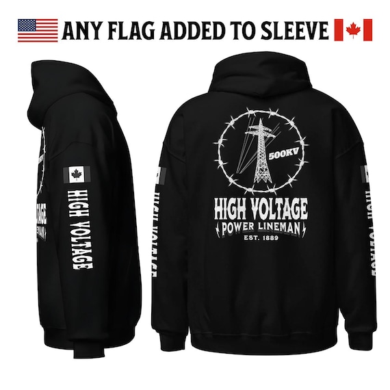 High Voltage Lineman Hoodie, Lineman Shirt, Lineman Shirts