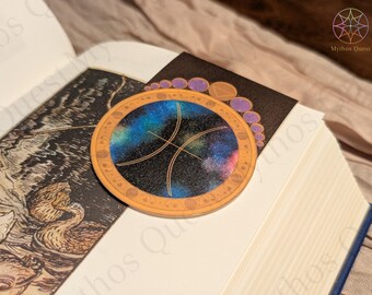 Pisces Zodiac Bookmark: Handmade Magnetic Bookmark with Birthstone