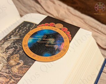 Aquarius Zodiac Bookmark: Handmade Magnetic Bookmark with Birthstone