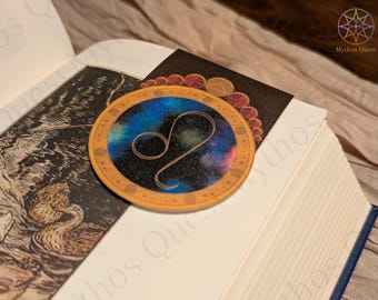 Leo Zodiac Bookmark: Handmade Magnetic Bookmark with Birthstone