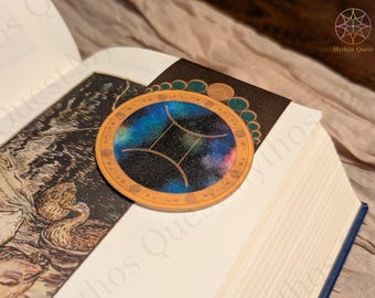Gemini Zodiac Bookmark: Handmade Magnetic Bookmark with Birthstone