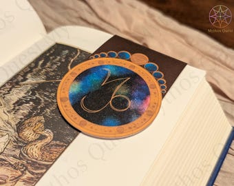 Capricorn Zodiac Bookmark: Handmade Magnetic Bookmark with Birthstone