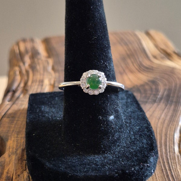 Natural type A icy green Jadeite Jade ring