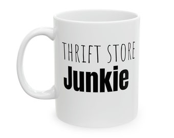 Vintage Thrifting Mug Retro Ceramic Cup for Collectors and Coffee Lovers For A Thrift Store Junkie Thrifting Ceramic Mug, 11oz