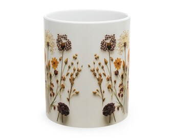 Watercolor Wildflowers | Flower Mug Gift | Flowered Gifts | Boho Wildflowers Cottagecore Coffee Mug | Flower Garden Lover Gift 11 oz