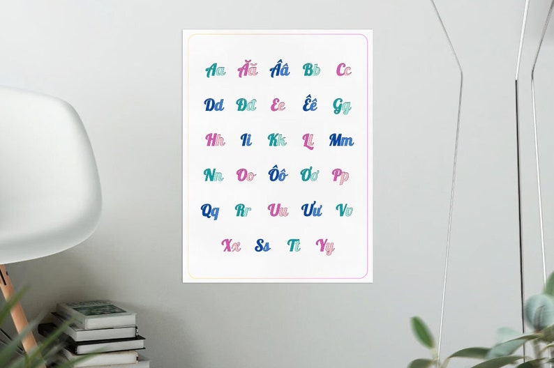 Printable Vietnamese Alphabet Poster Etsy