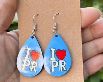 Puerto Rico Teardrop Earrings: I love PR Cultural Jewelry.