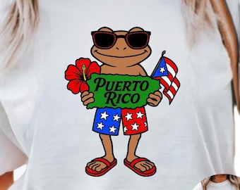 Puerto Rico T-Shirt: Coqui & Sapo Concho Design - Boricua Pride