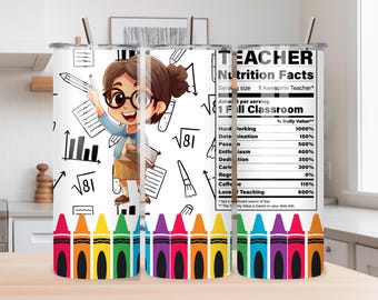 Personalized Teacher Tumbler: 20oz Custom Name Gift