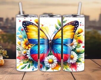 Butterfly Tumbler, Personalized 20oz Skinny Tumbler