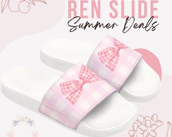 Ren Print Youth PU Slide Sandals for Summer Heat in Black & White