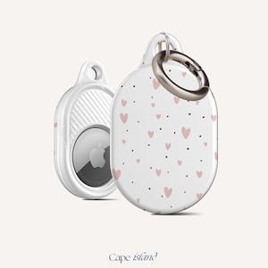 Hearts & Dots AirTag Schlüsselanhänger Schlüsselanhänger - Minimalistischer Herz Schlüsselanhänger in Rosa Tönen für Schlüssel, Taschen, Hundehalsbänder, Geldbörsen, Haustiere, Reiseutensilien
