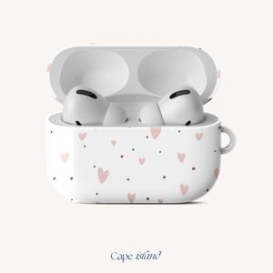 Hearts & Dots AirPods Pro Case – Cute Boho Minimalist Cover for AirPods Generation 1, 2, 3, 4 and Apple AirPod Pro 1, 2 With Keychain Holder